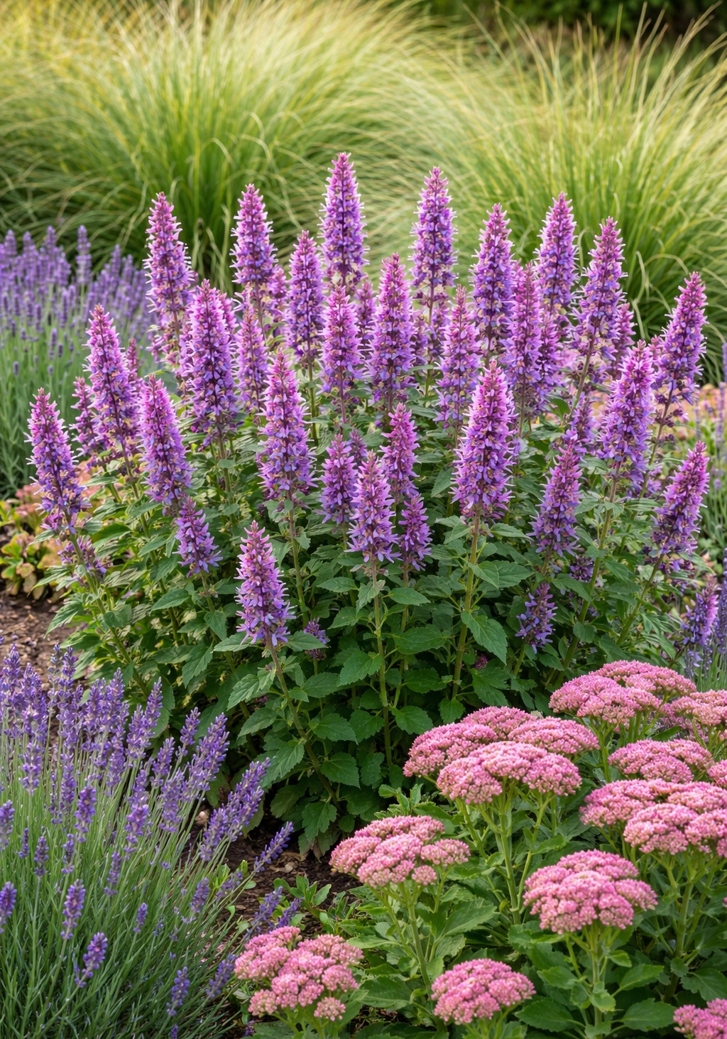 agastache_eveloagyasban Az Agastache levendula, varjúháj társaságában.