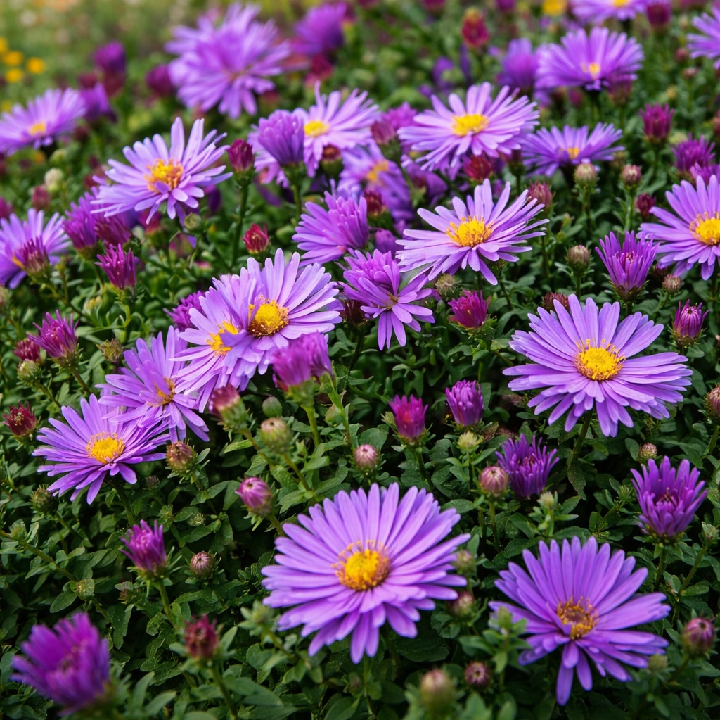 aster_dumosus_woods_purple Az Aster dumosus Wood's Purple törpe őszirózsa virágzásban.