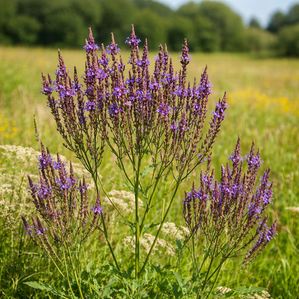 verbena_hastata_dusviragu_verbena Verbena hastata – Légies lila virágzás nyári mezőben