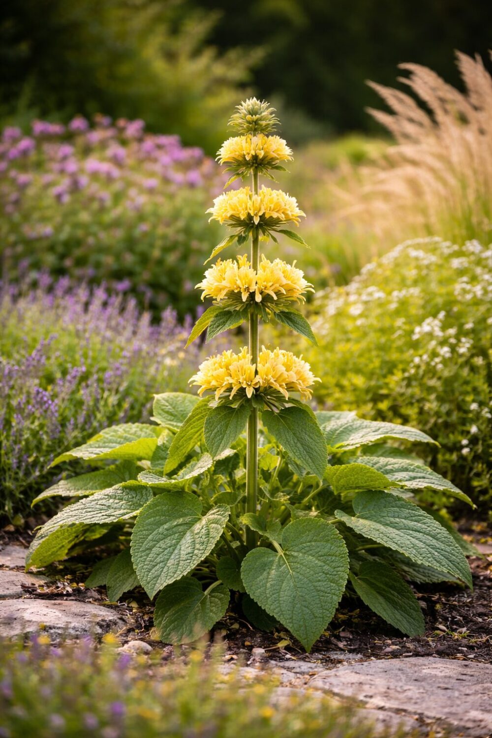 Macskahere A Phlomis russeliana teljes virágzásban.