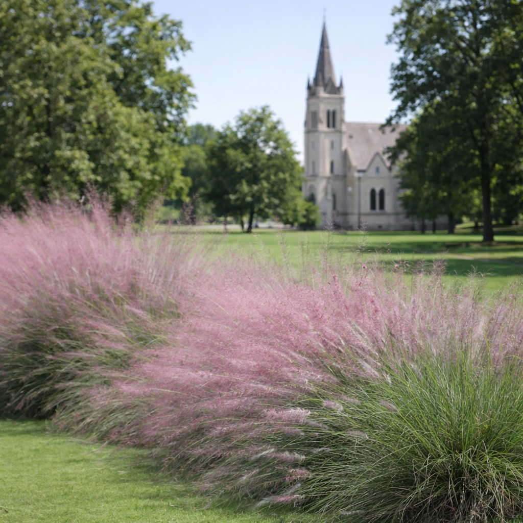 muhlenbergia_capillaris Muhlenbergia capillaris azaz a vattacukorfű templomkert hangulatban